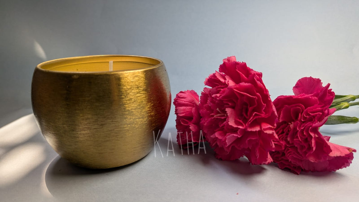 Premium Golden Bowl Candle