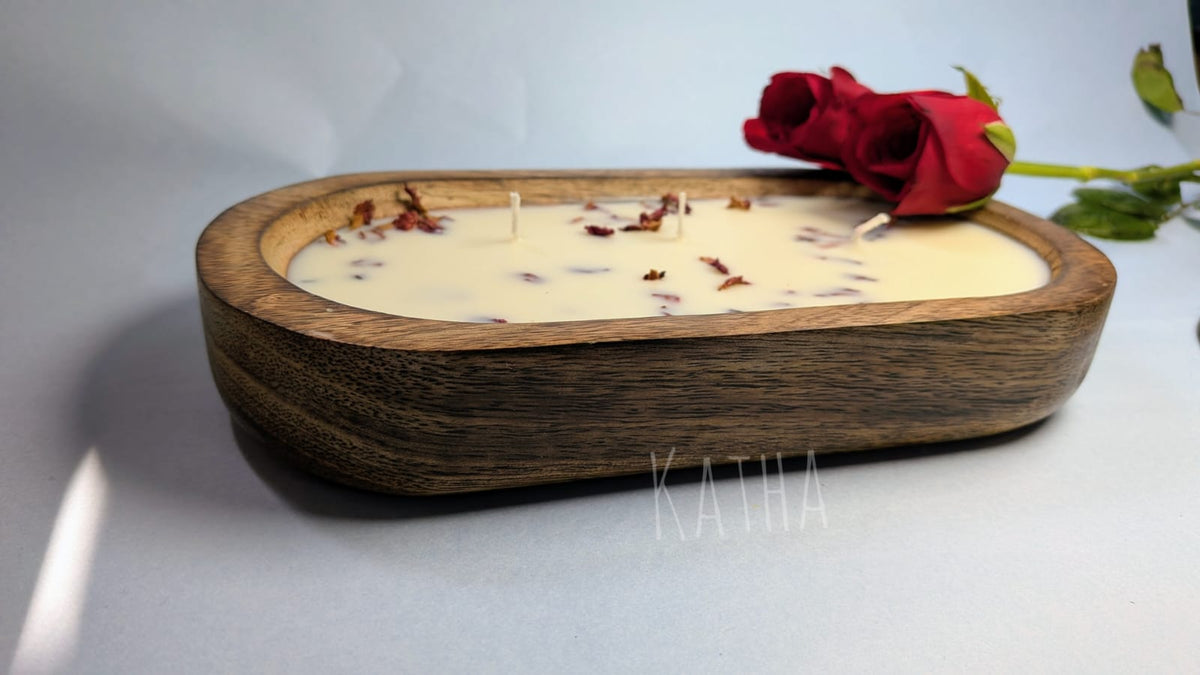 Premium Wooden Boat Candle