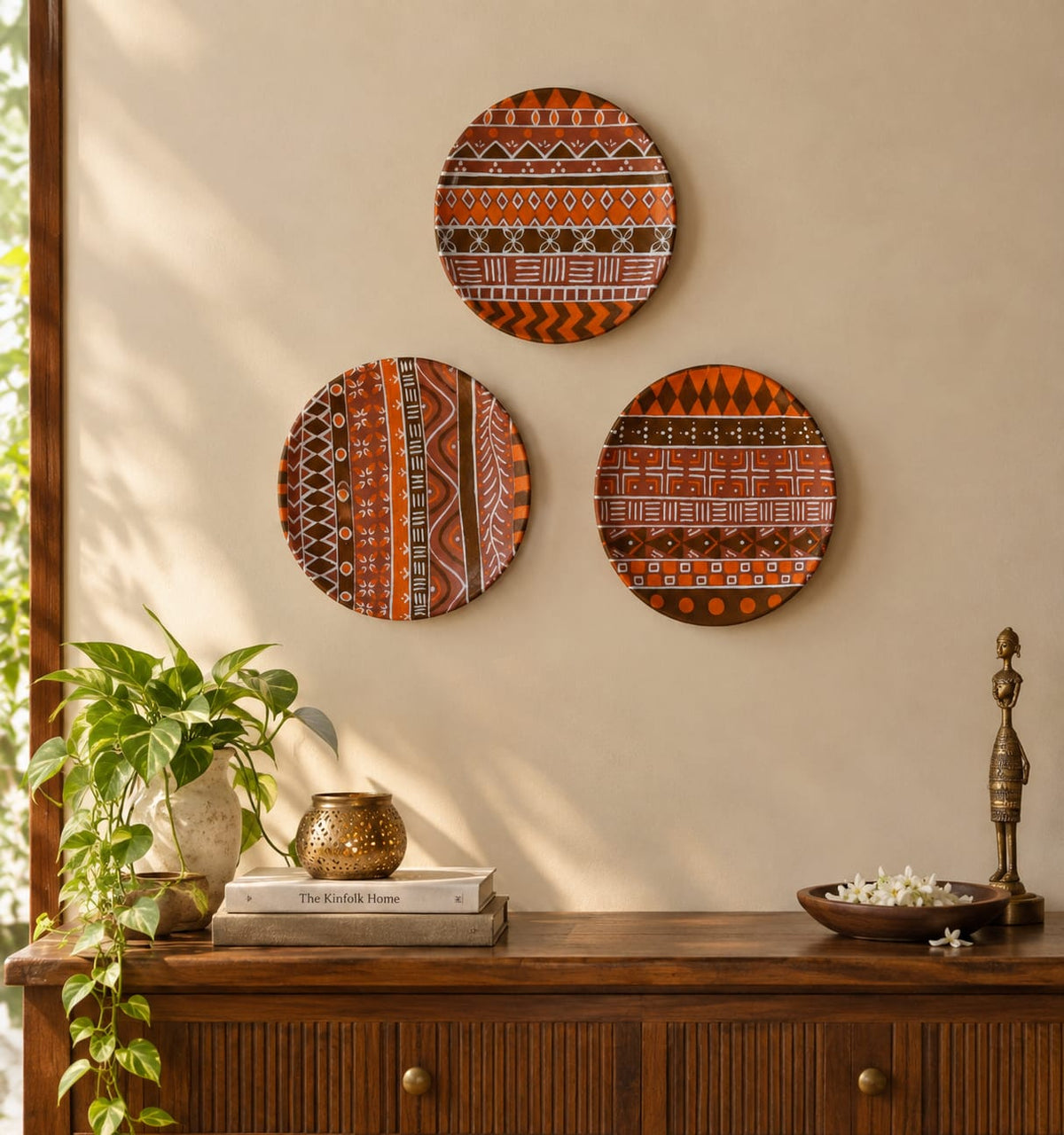 Handcrafted Earthy Wall Plate Set