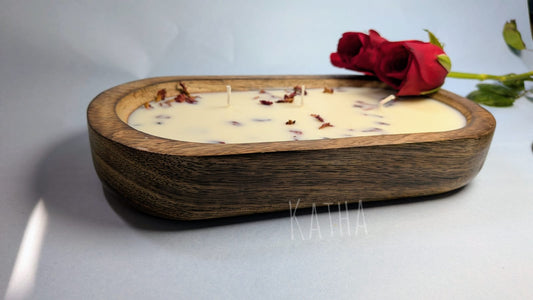 Premium Wooden Boat Candle