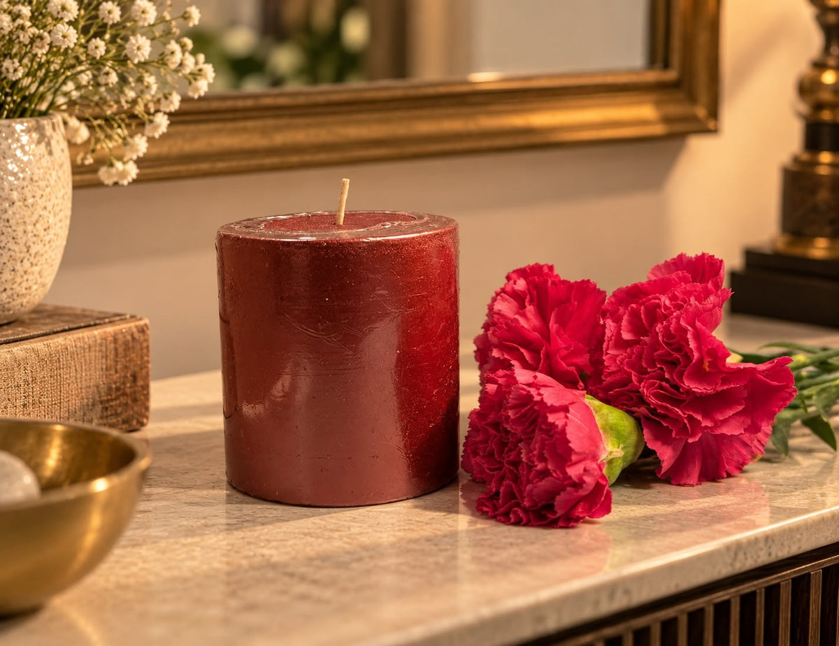 Metallic Maroon Candle